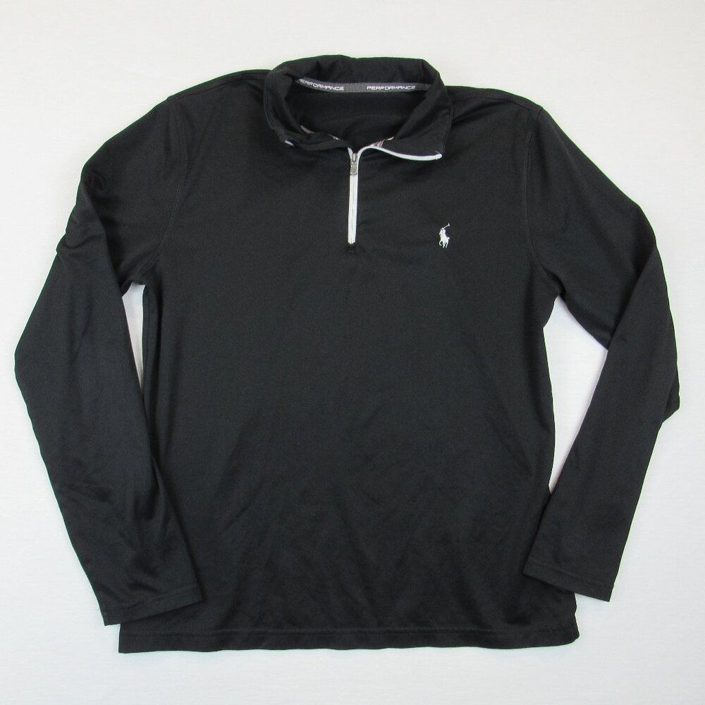 Polo Men's Performance Black Long Sleeve Quarter-Zip Pullover *Size Tag Missing*